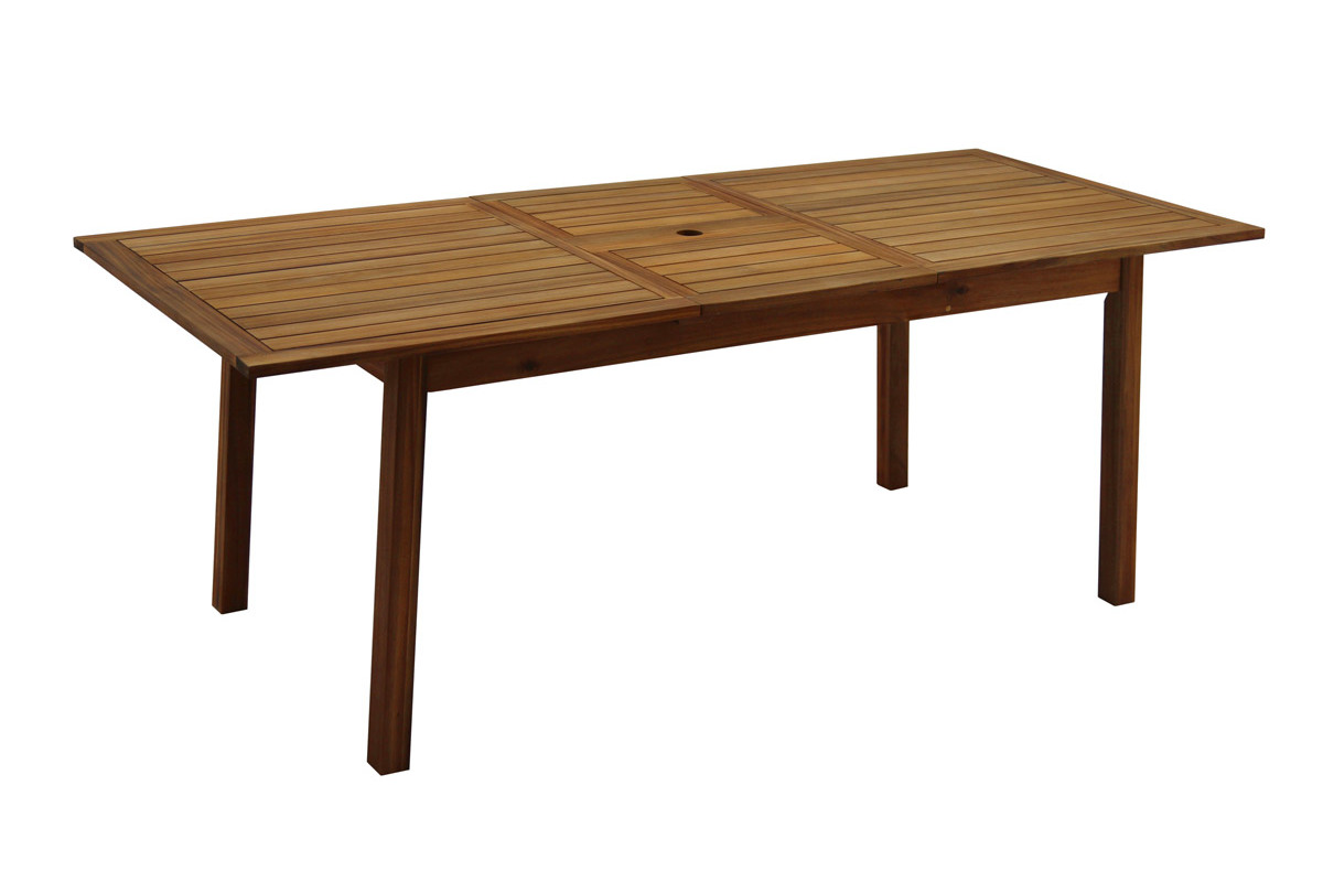 Mesa de jardn extensible de madera maciza 160-210 cm MAYEL