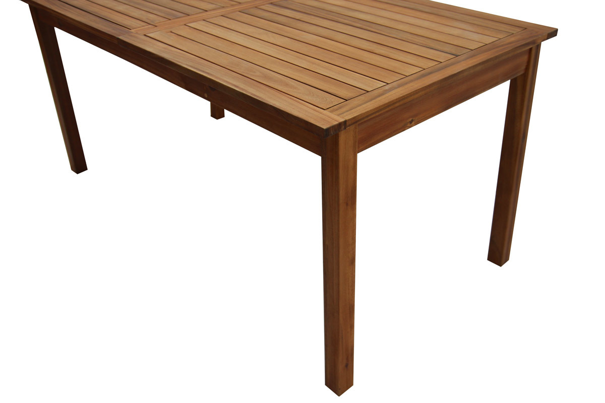 Mesa de jardn extensible de madera maciza 160-210 cm MAYEL