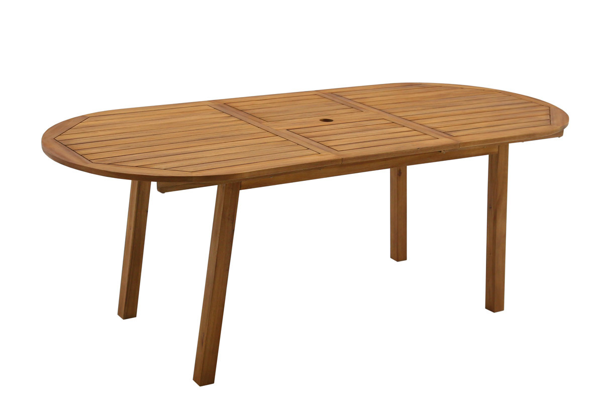 Mesa de jardn extensible de madera maciza 160-210 cm MAYEL