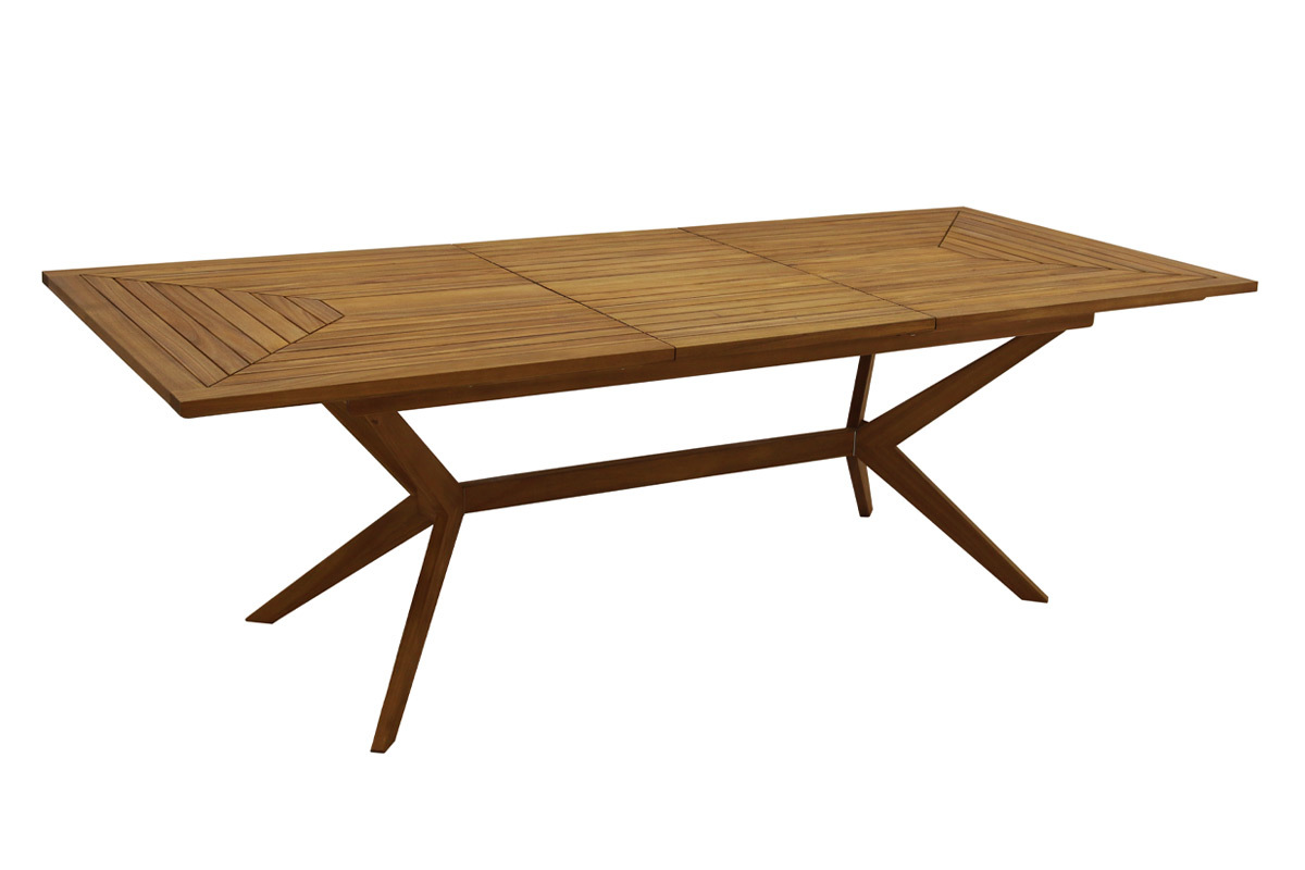 Mesa de jardn extensible de madera maciza 180-240 cm SANTO