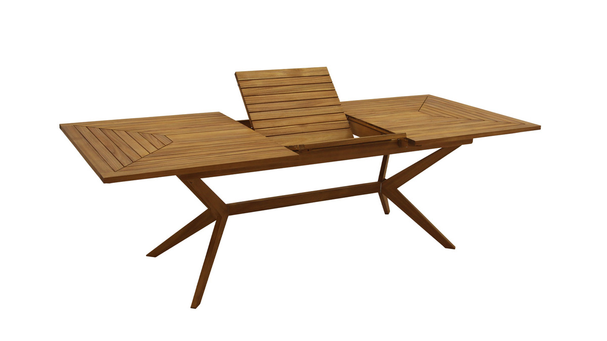 Mesa de jardn extensible de madera maciza 180-240 cm SANTO