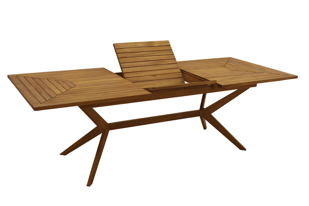 Mesa de jardn extensible de madera maciza 180-240 cm SANTO