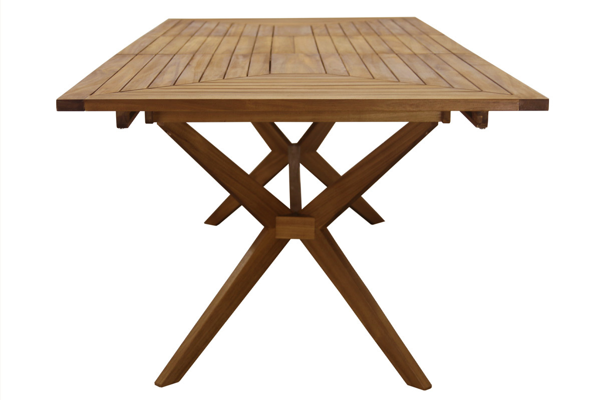 Mesa de jardn extensible de madera maciza 180-240 cm SANTO