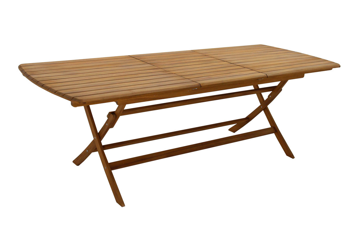 Mesa de jardn extensible de madera maciza con extensiones 180-240 cm CANOPEE