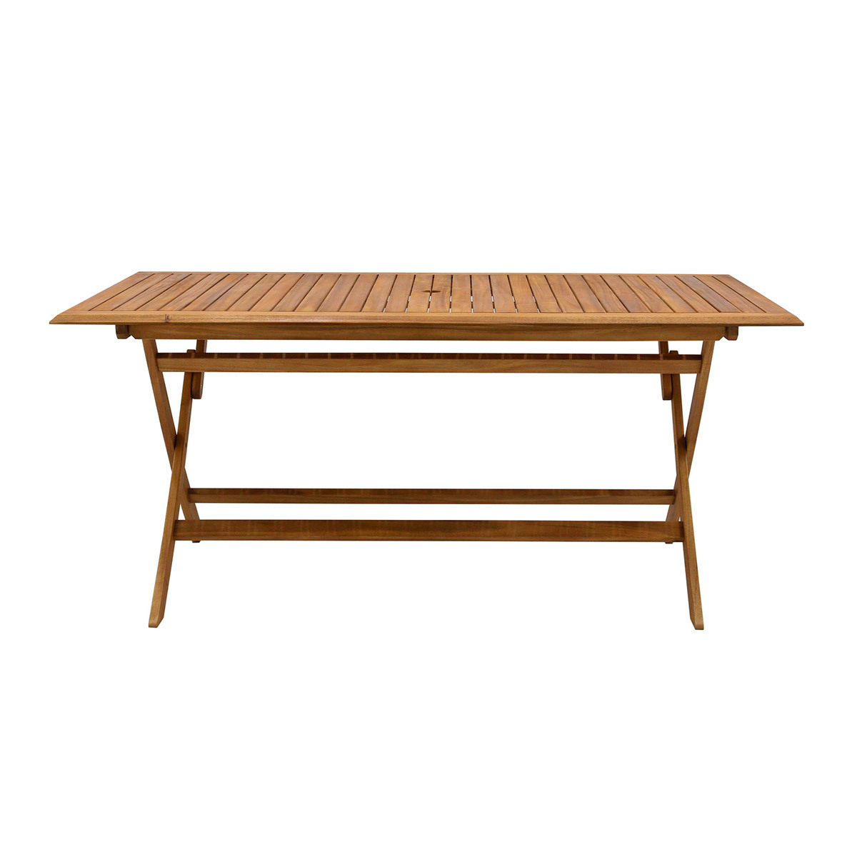 Mesa de jardín plegable rectangular de madera maciza 170 cm SANTIAGO