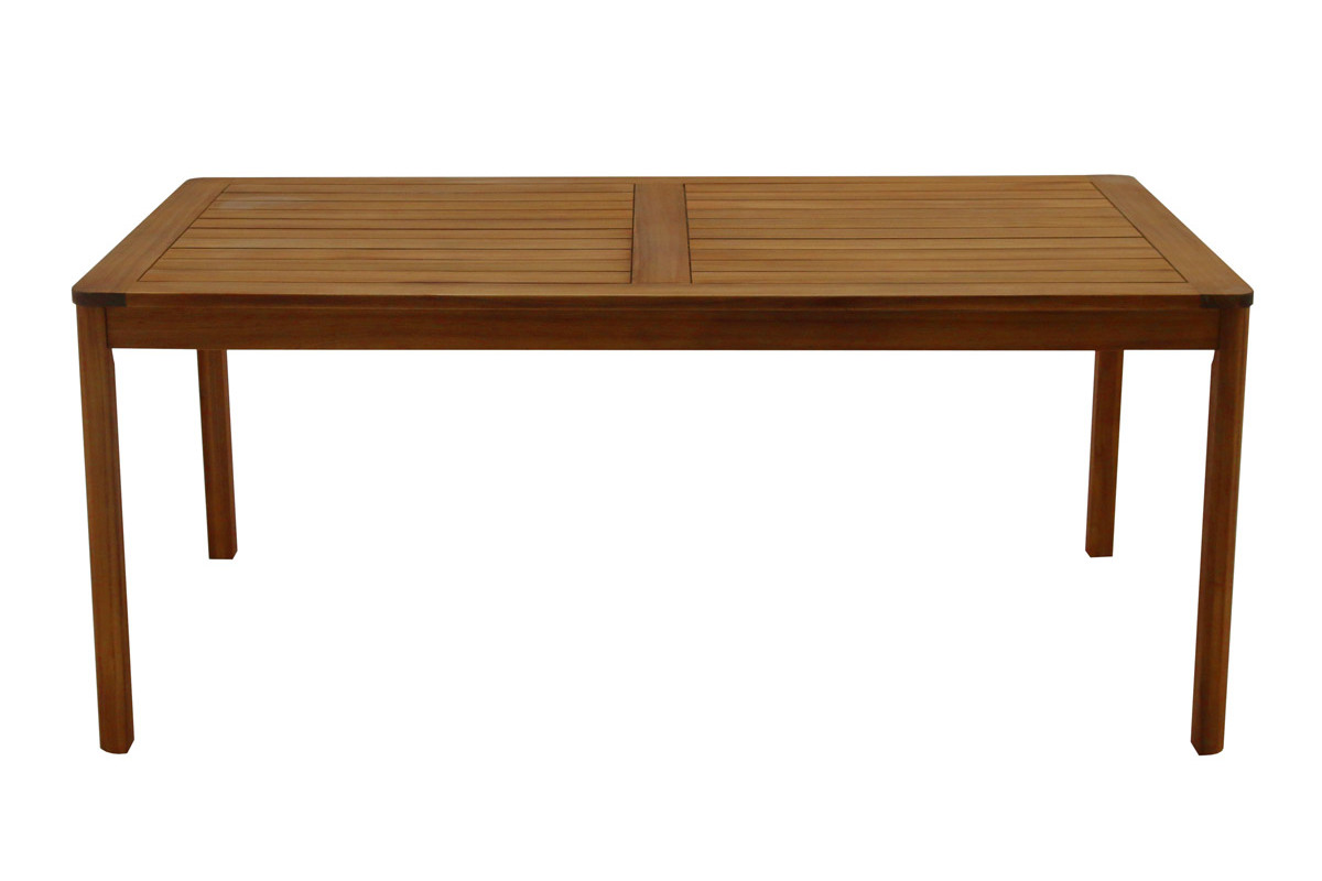 Mesa de jardn rectangular de madera maciza 180 cm AKIS