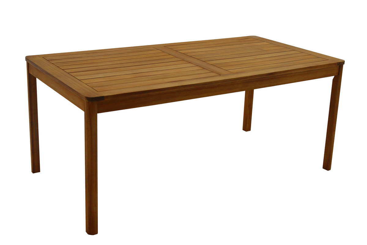 Mesa de jardn rectangular de madera maciza 180 cm AKIS