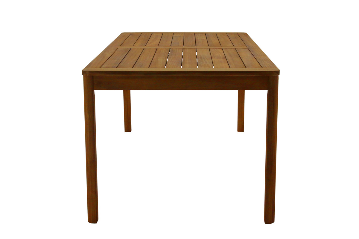 Mesa de jardn rectangular de madera maciza 180 cm AKIS