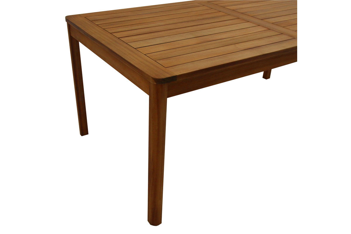 Mesa de jardn rectangular de madera maciza 180 cm AKIS