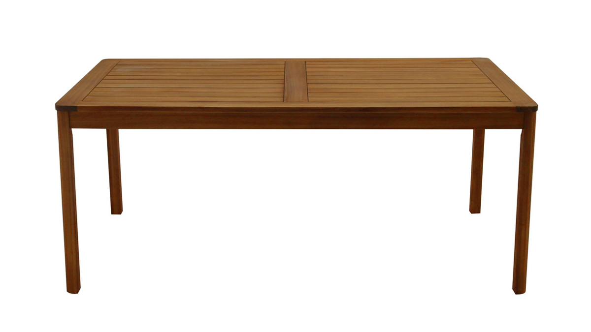 Mesa de jardn rectangular de madera maciza 180 cm AKIS