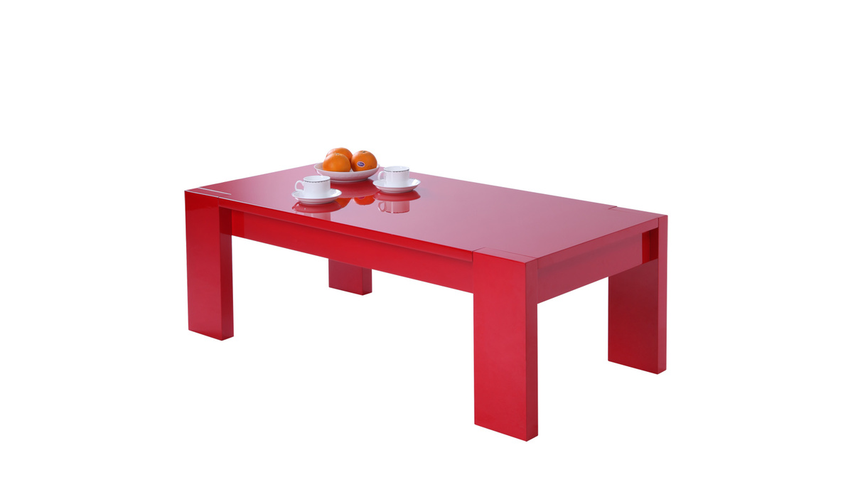 Mesa de saln moderna roja Lilou