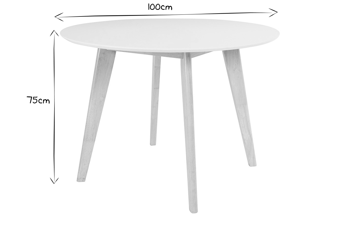 Mesa diseo madera y blanco D100 LEENA