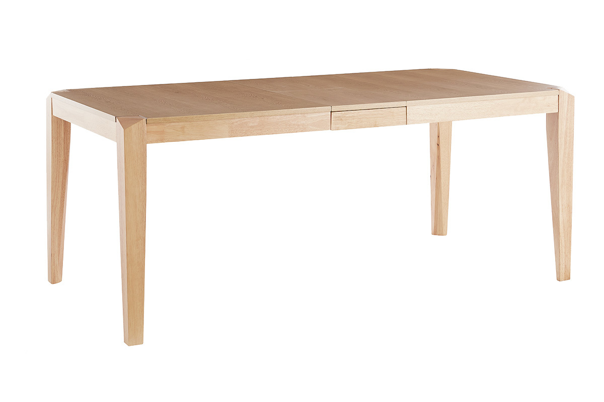 Mesa extensible de contrachapado de fresno y madera de caucho 150-180cm BOLLY