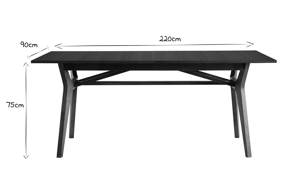 Mesa extensible de contrachapado de nogal 180-220cm FOSTER