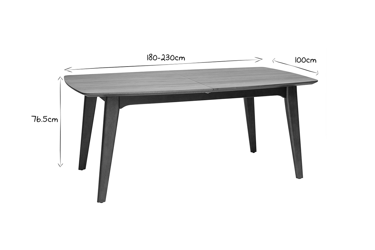 Mesa extensible nrdica de contrachapado de roble 180-230cm FIFTIES