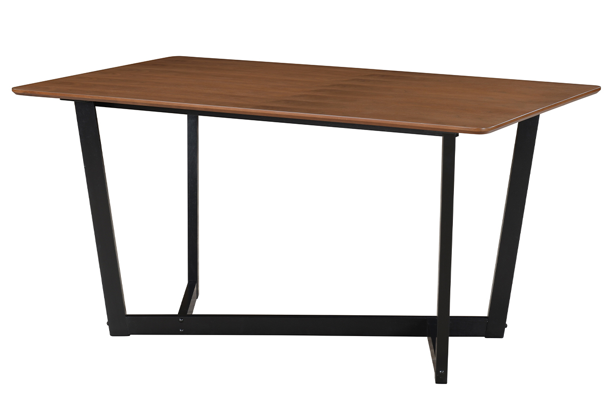 Mesa rectangular de diseo de nogal teido de negro 150cm KOUK