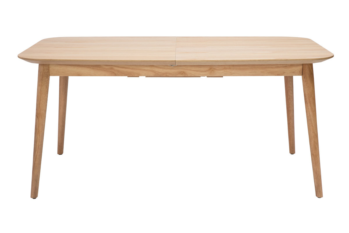 Mesa rectangular extensible con extensiones integradas de madera de roble claro 160-210 cm ANK