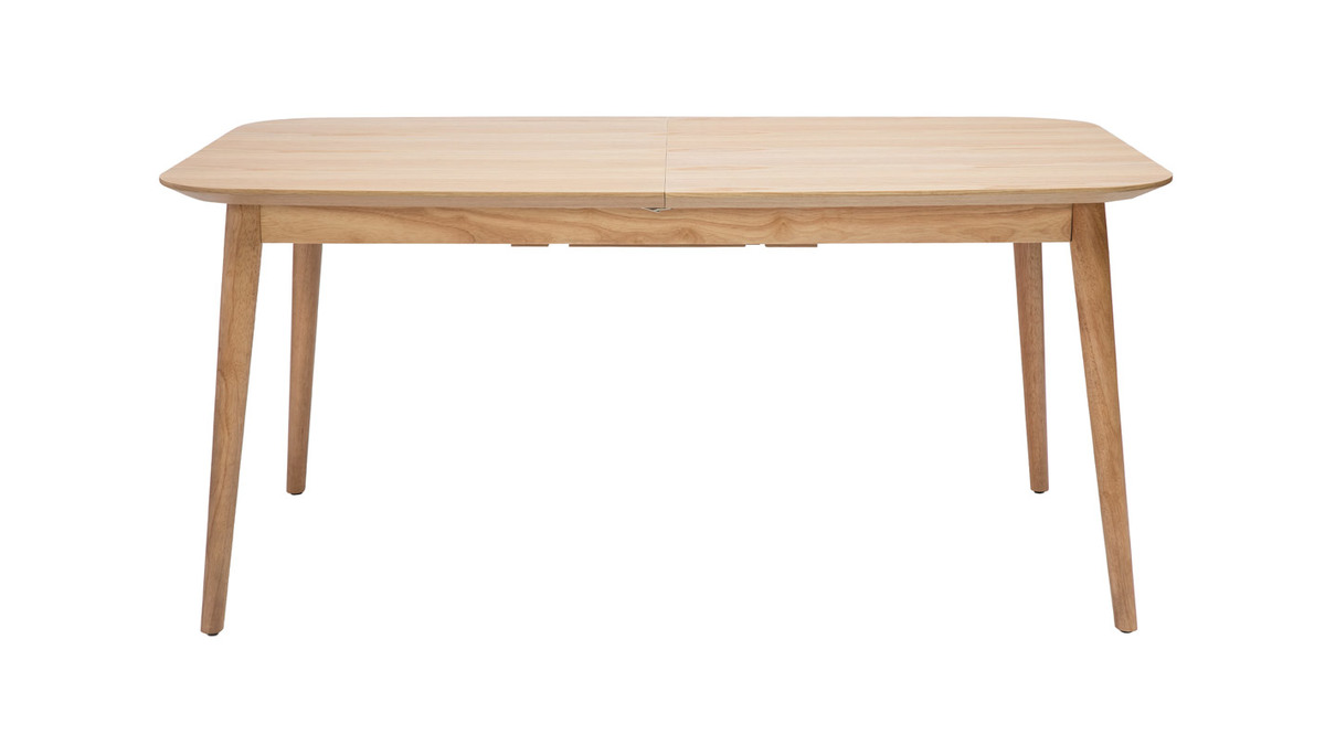 Mesa rectangular extensible con extensiones integradas de madera de roble claro 160-210 cm ANK