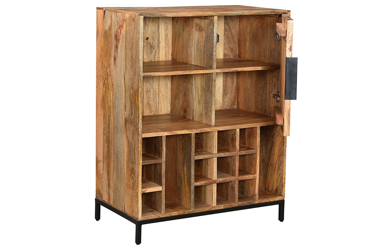 Mueble botellero en mango macizo HIPPOLYTE