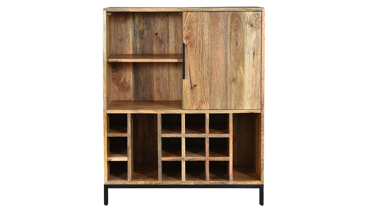 Mueble botellero en mango macizo HIPPOLYTE