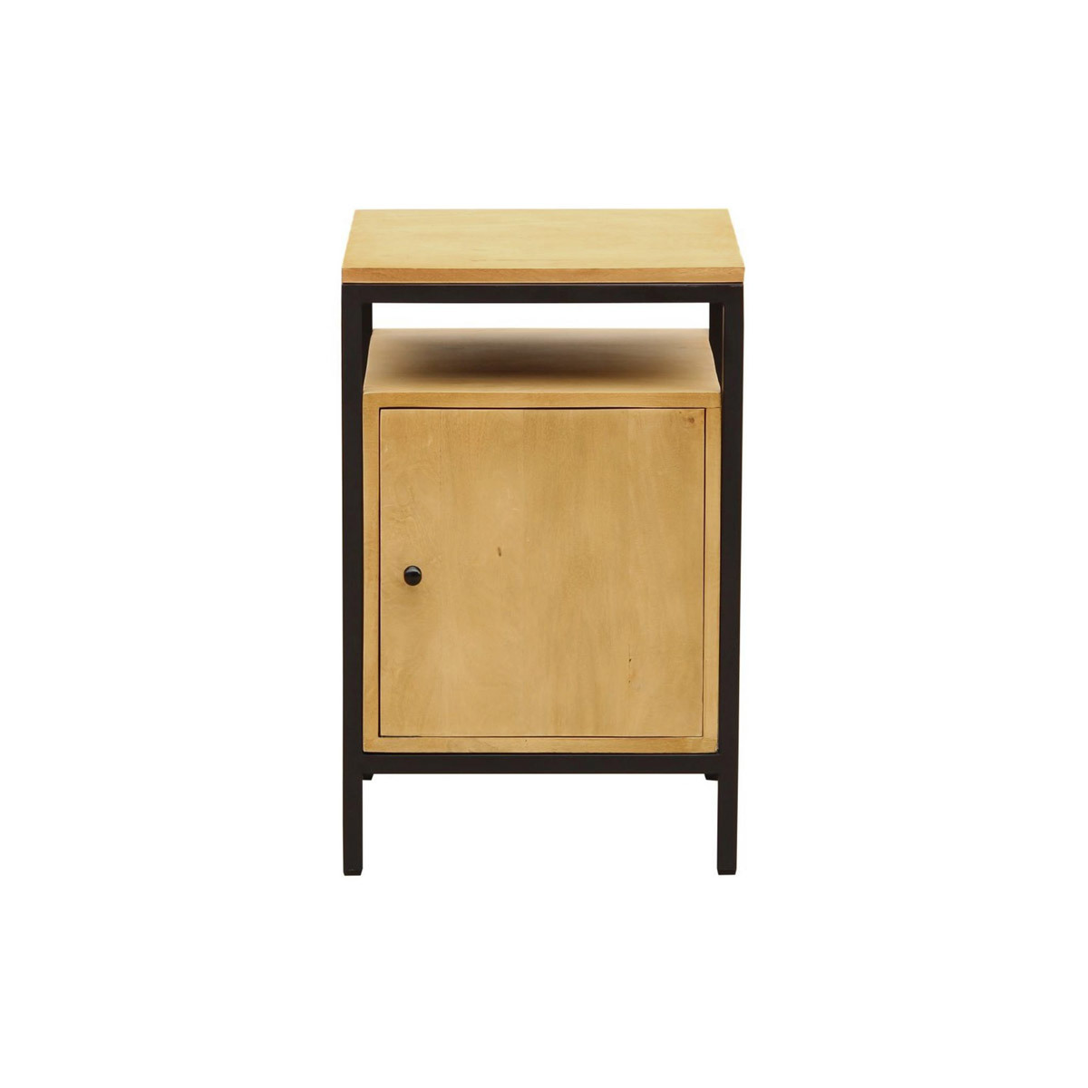 Mueble de almacenaje para escritorio de madera de mango y metal negro OPIUM