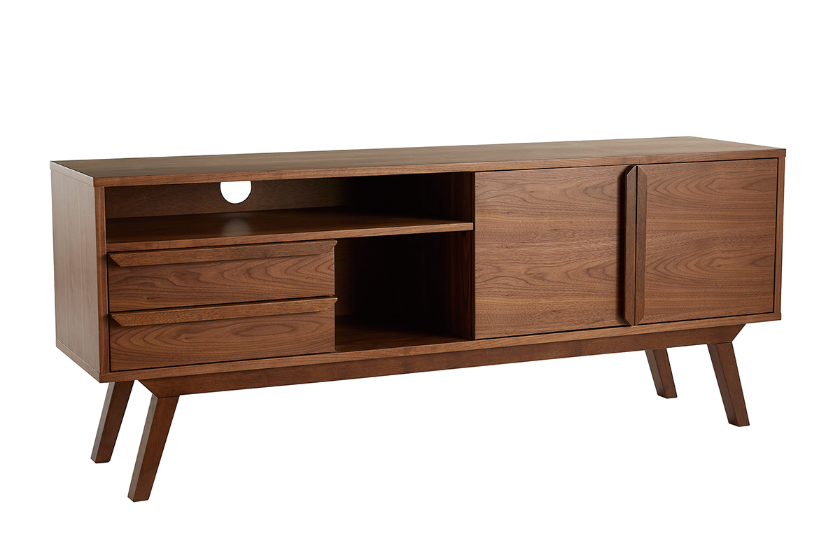 Mueble TV alto de nogal vintage 160cm VOLVER