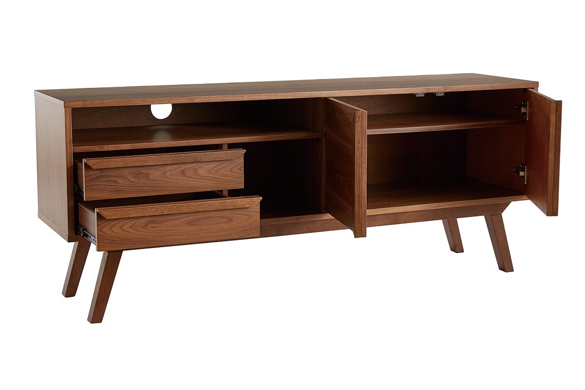 Mueble TV alto de nogal vintage 160cm VOLVER