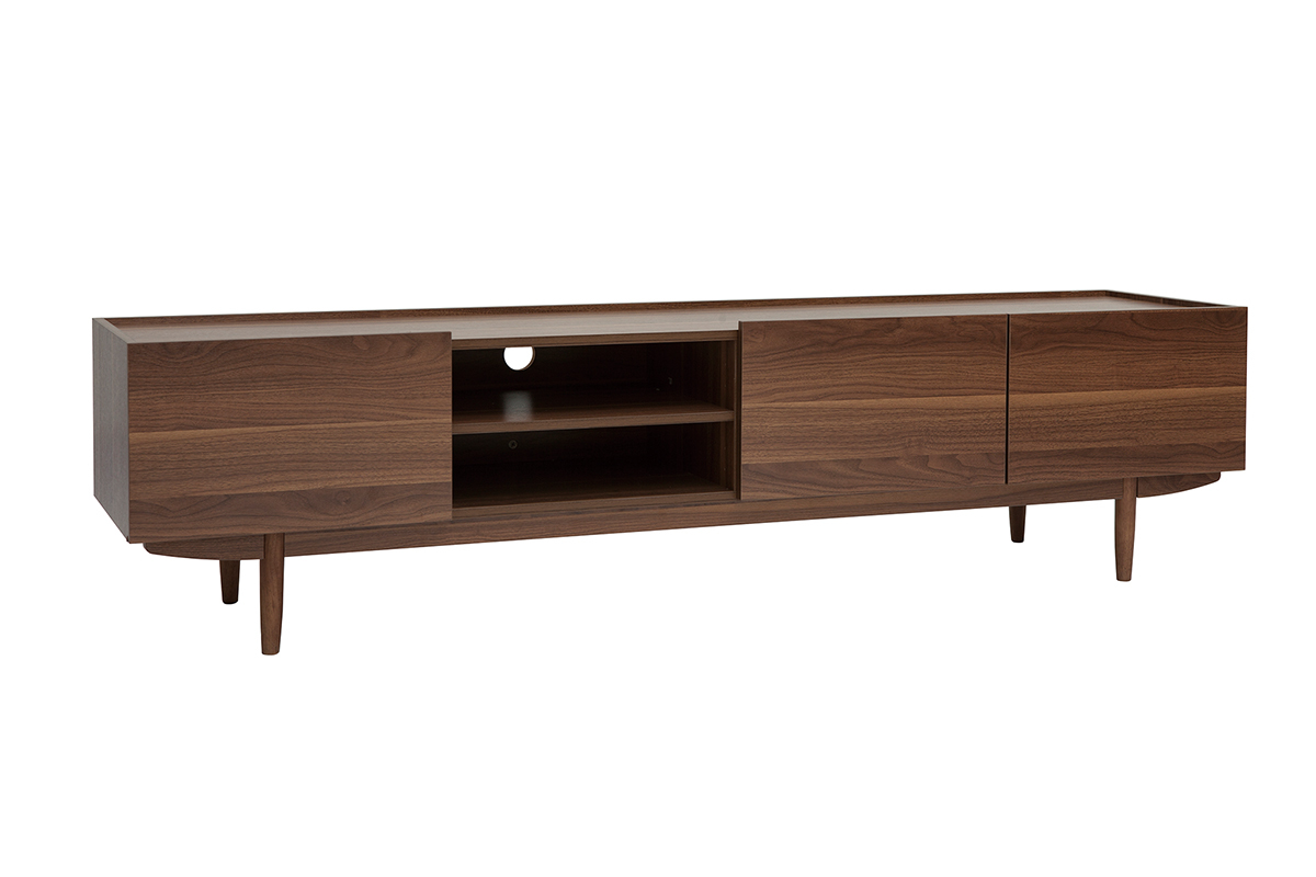 Mueble TV con puertas de madera oscura 180cm SANAA