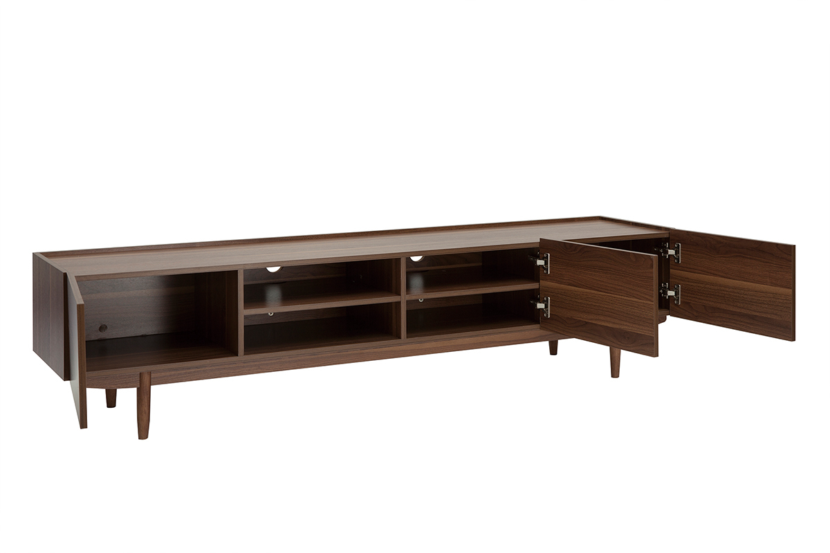 Mueble TV con puertas de madera oscura 180cm SANAA