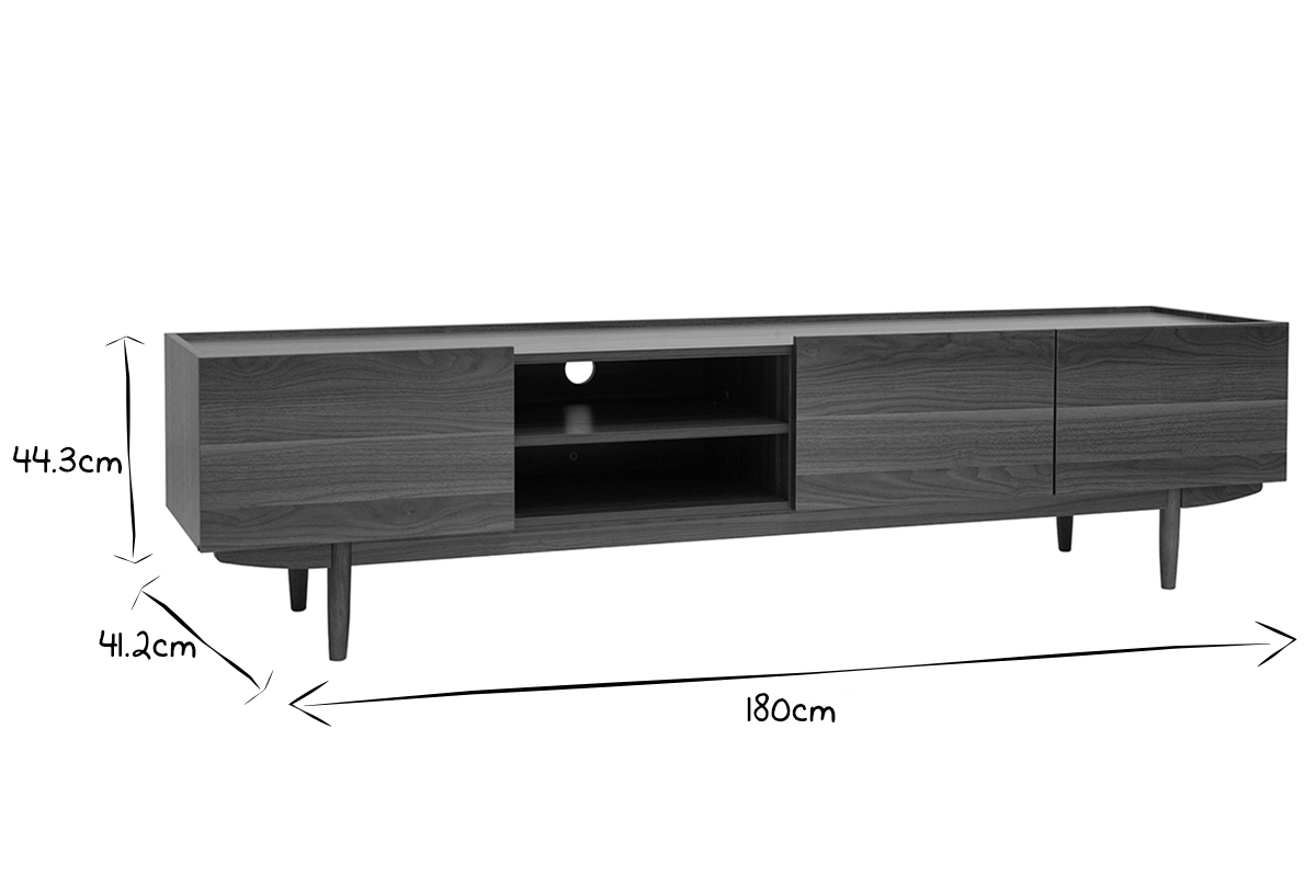 Mueble TV con puertas de madera oscura 180cm SANAA