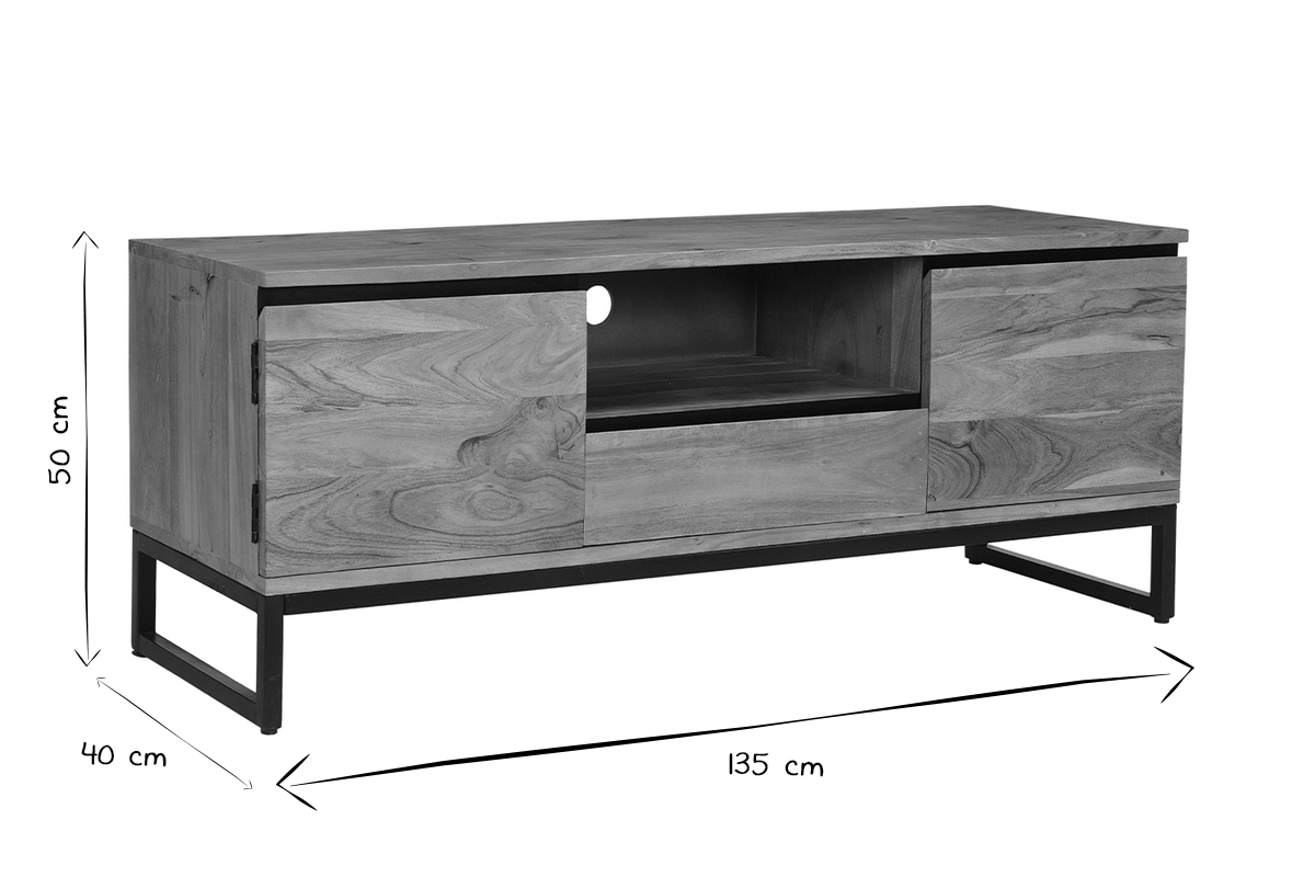 Mueble TV de acacia maciza 135cm HOORN