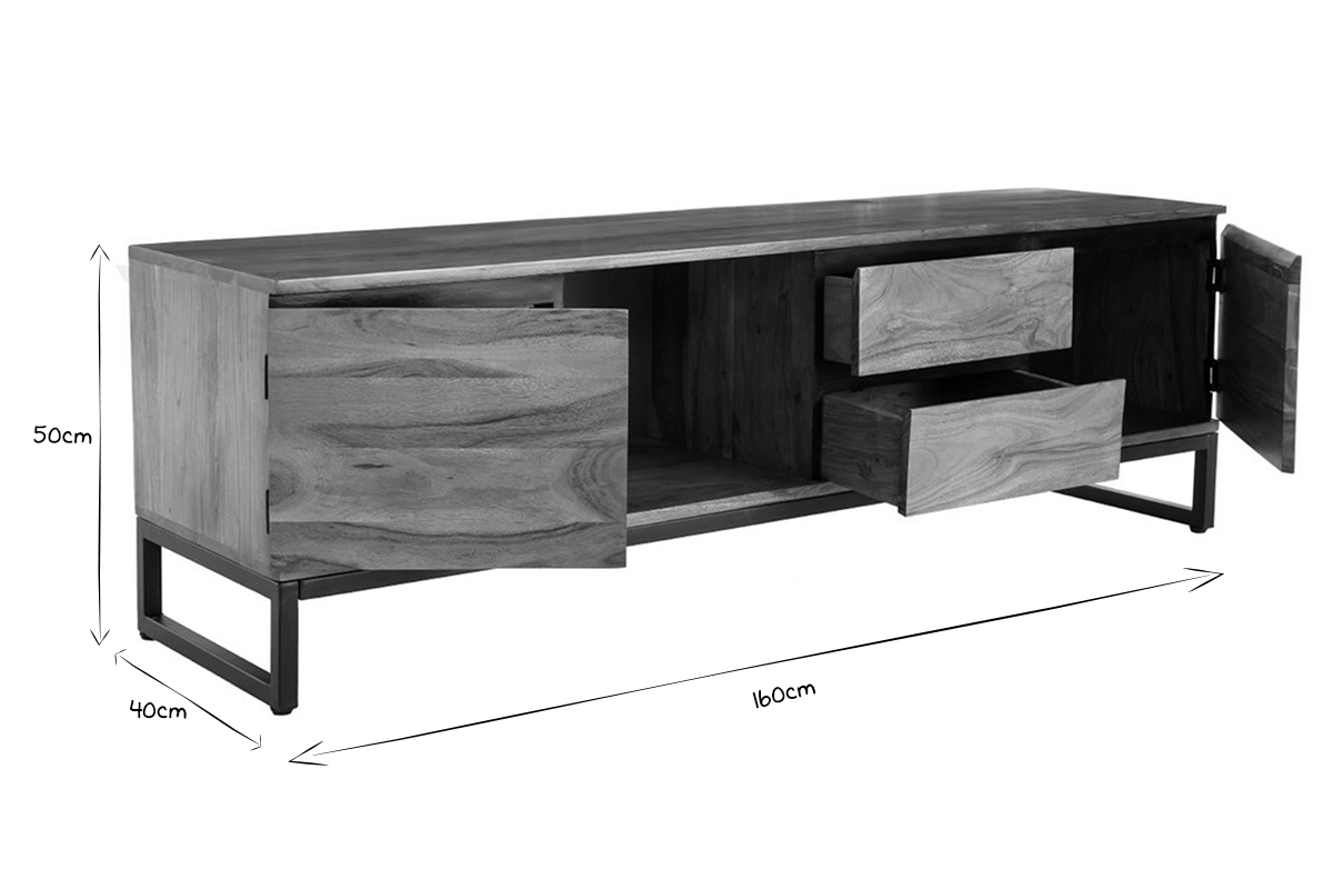 Mueble TV de acacia maciza 160cm HOORN