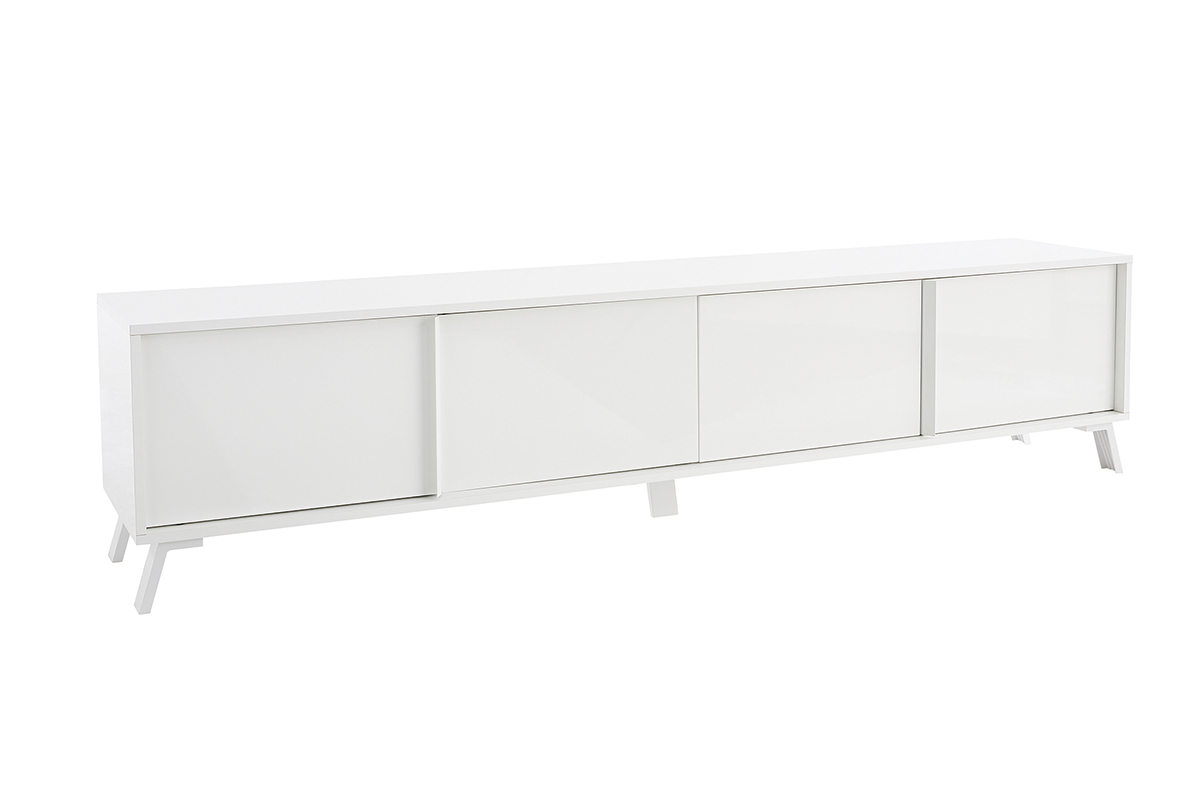 Mueble TV de diseo con acabado blanco brillante 205 cm NEMA