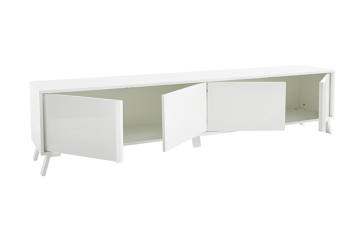 Mueble TV de diseo con acabado blanco brillante 205 cm NEMA