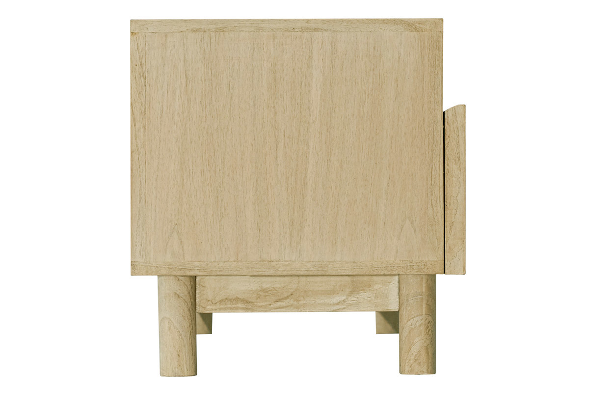 Mueble TV de madera clara y caa de ratn 120cm GALINA