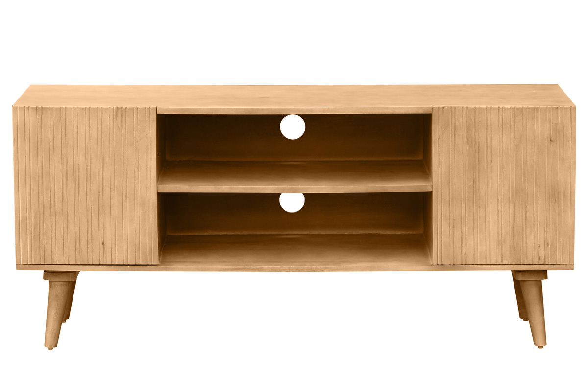 Mueble TV de madera maciza de mango 135cm RUBIA