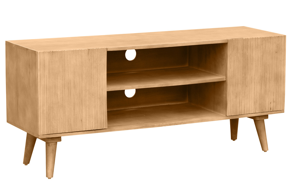 Mueble TV de madera maciza de mango 135cm RUBIA