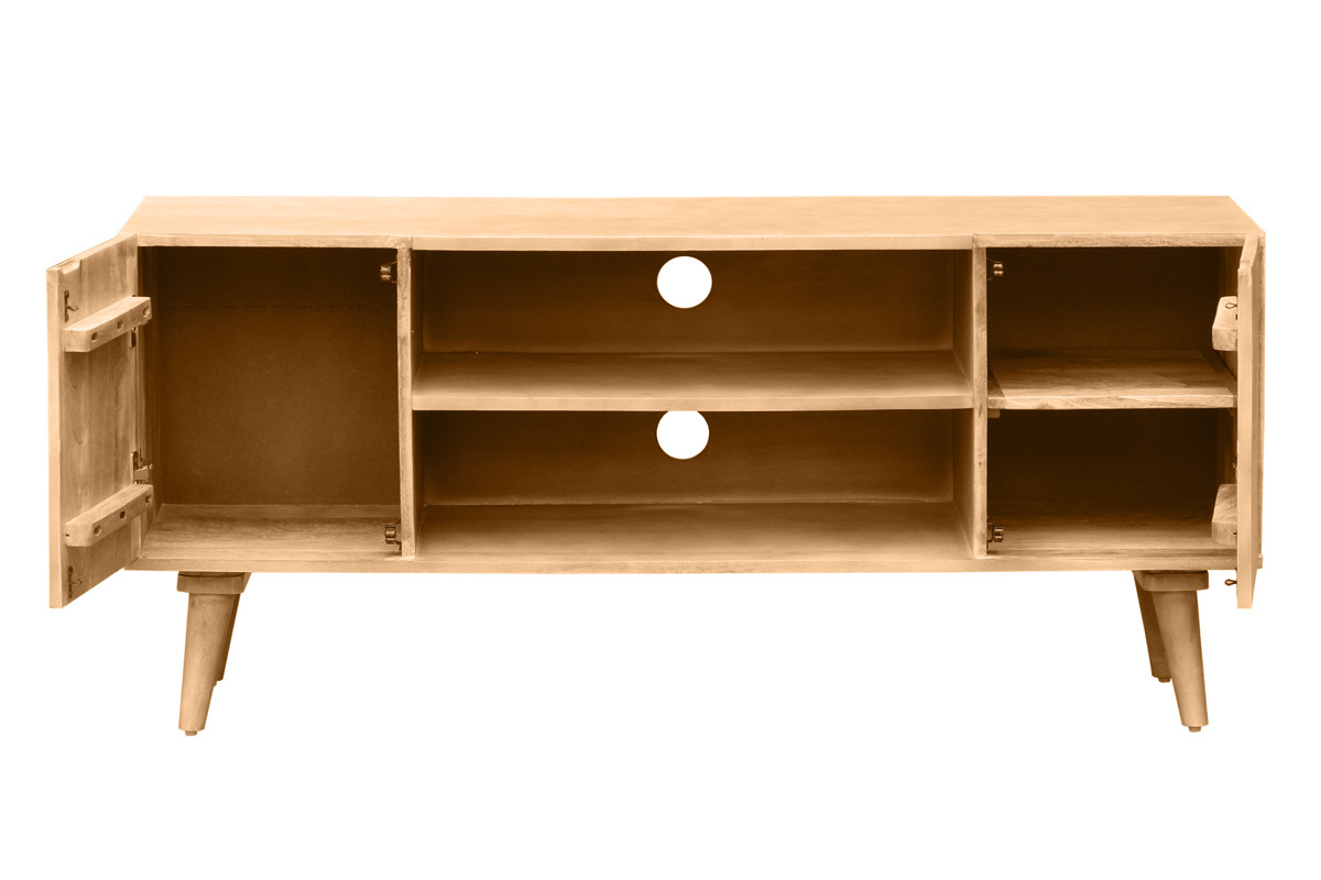 Mueble TV de madera maciza de mango 135cm RUBIA