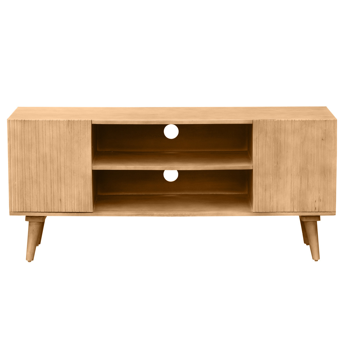 Mueble TV de madera maciza de mango 135 cm RUBIA