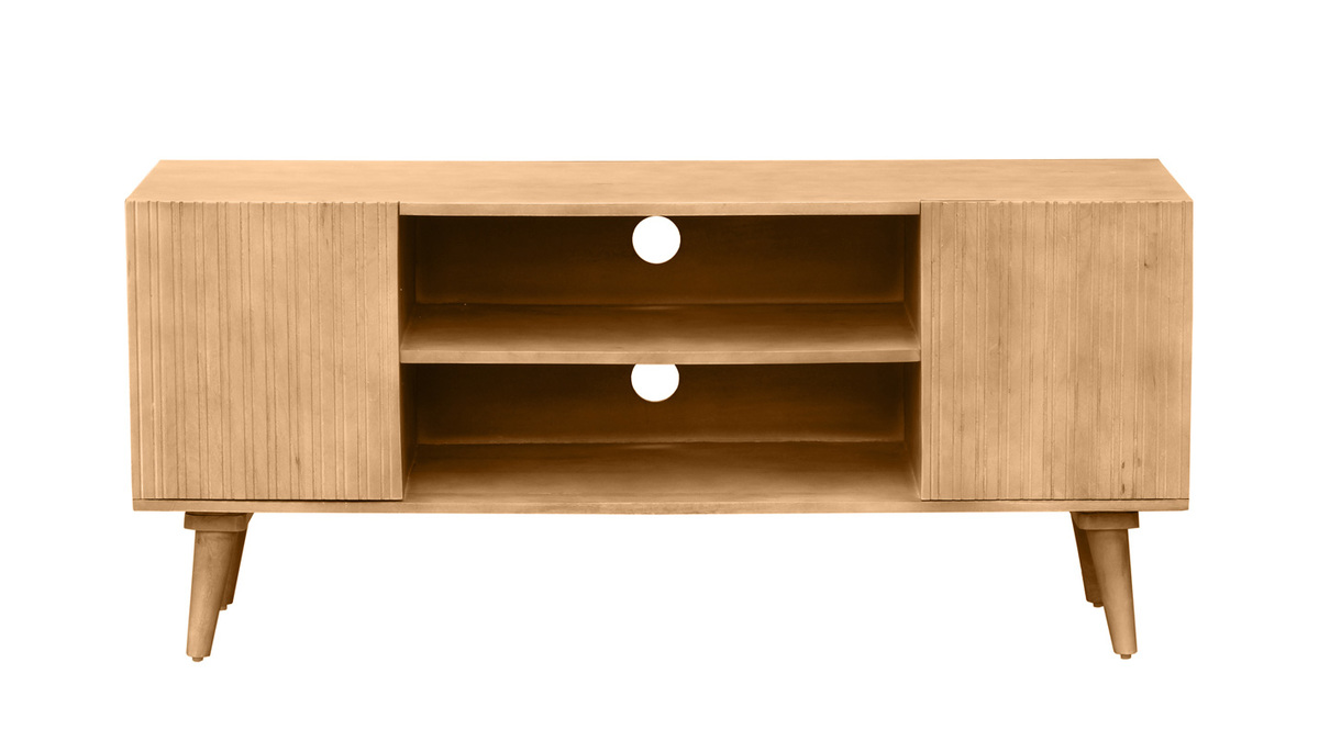 Mueble TV de madera maciza de mango 135cm RUBIA