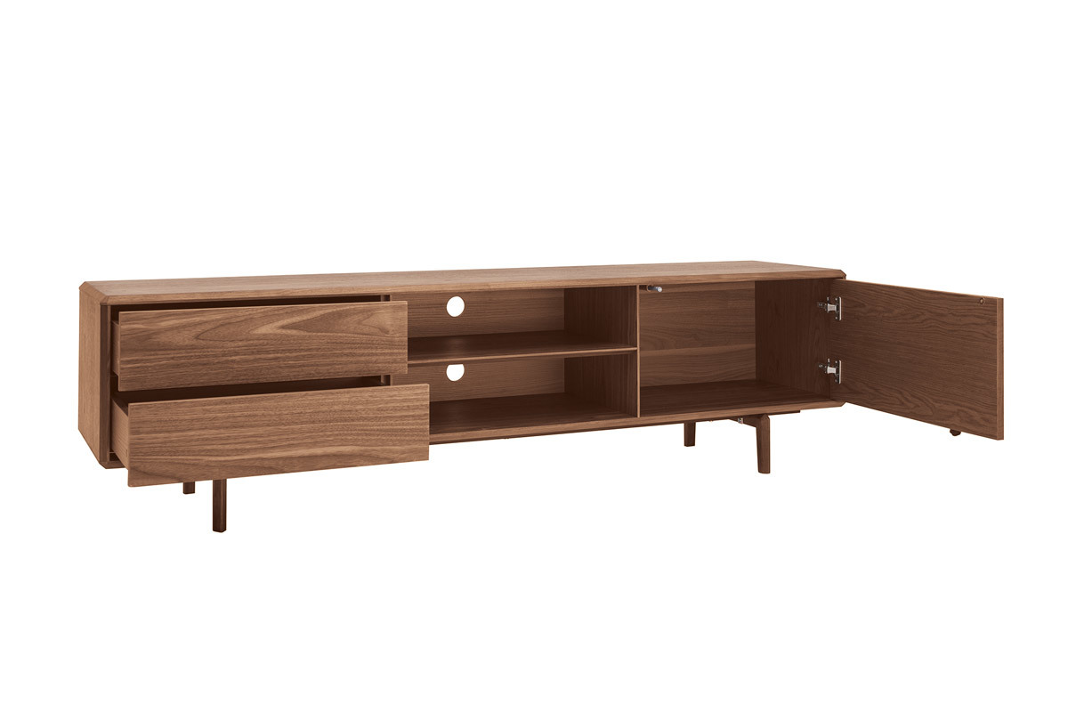 Mueble TV de nogal con almacenaje 180 cm SUVA