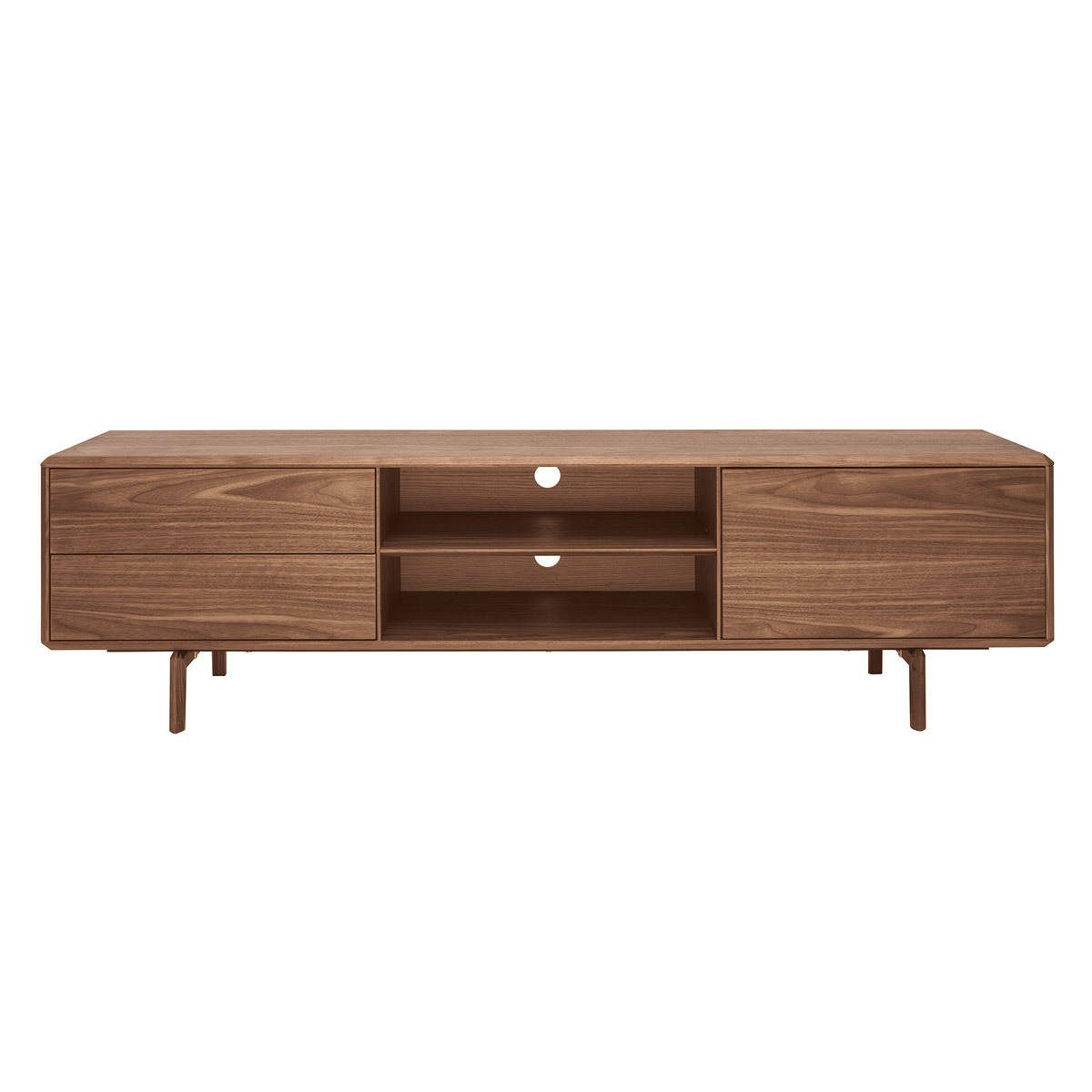 Mueble TV de nogal con almacenaje 180 cm SUVA