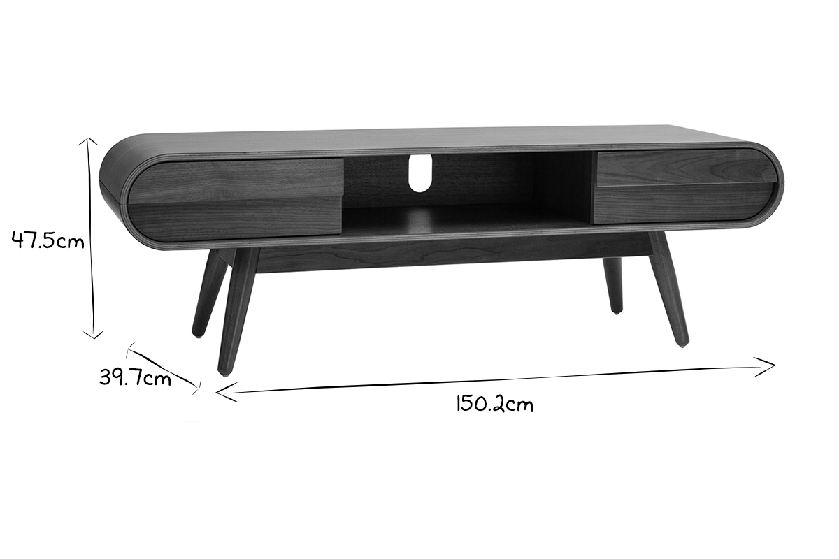 Mueble TV diseo 2 cajones nogal BALTIK