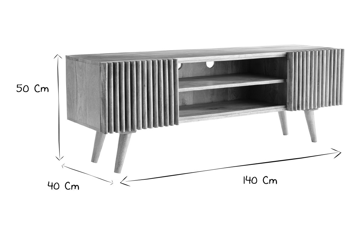 Mueble TV en mango con puertas correderas ALBA