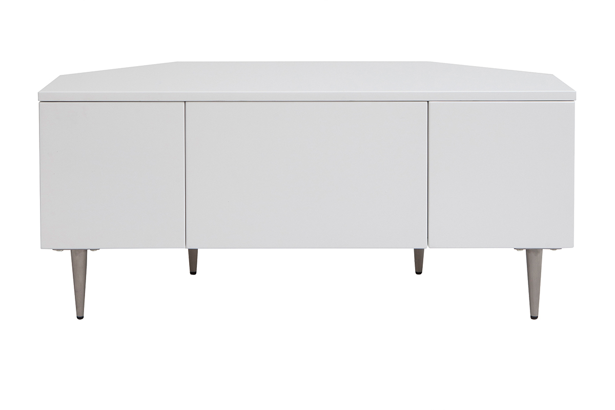 Mueble TV esquinero de diseo blanco lacado KAROL