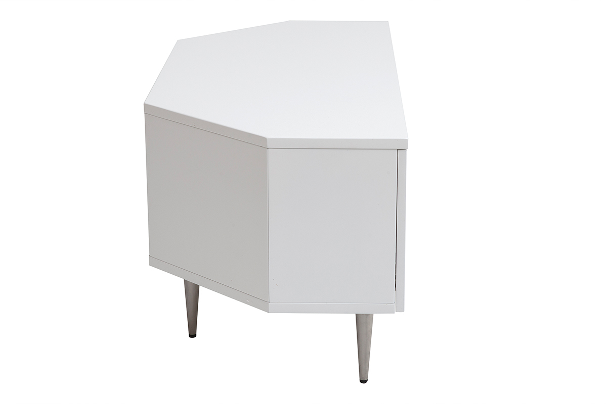 Mueble TV esquinero de diseo blanco lacado KAROL