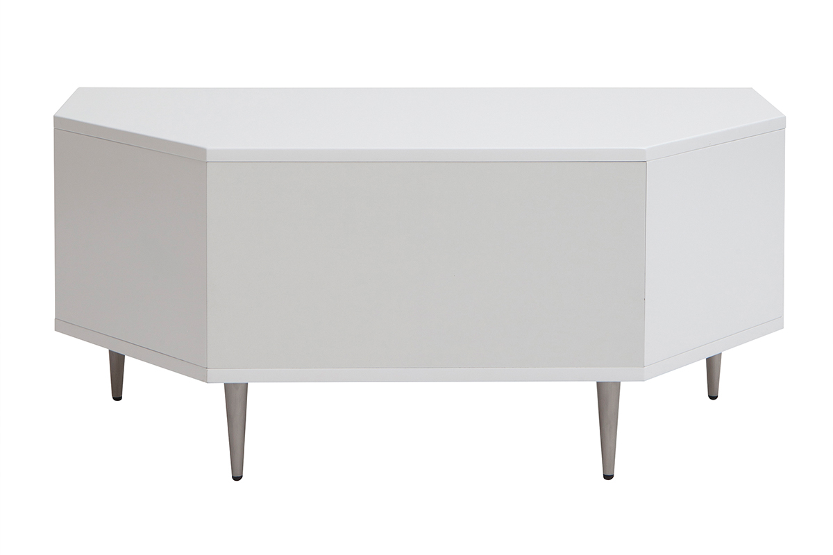 Mueble TV esquinero de diseo blanco lacado KAROL