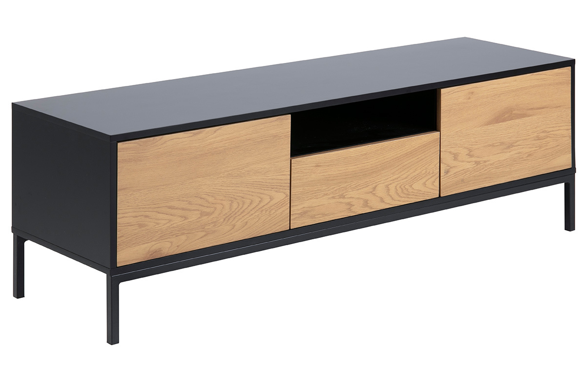 Mueble TV industrial madera y metal L140 cm TRESCA