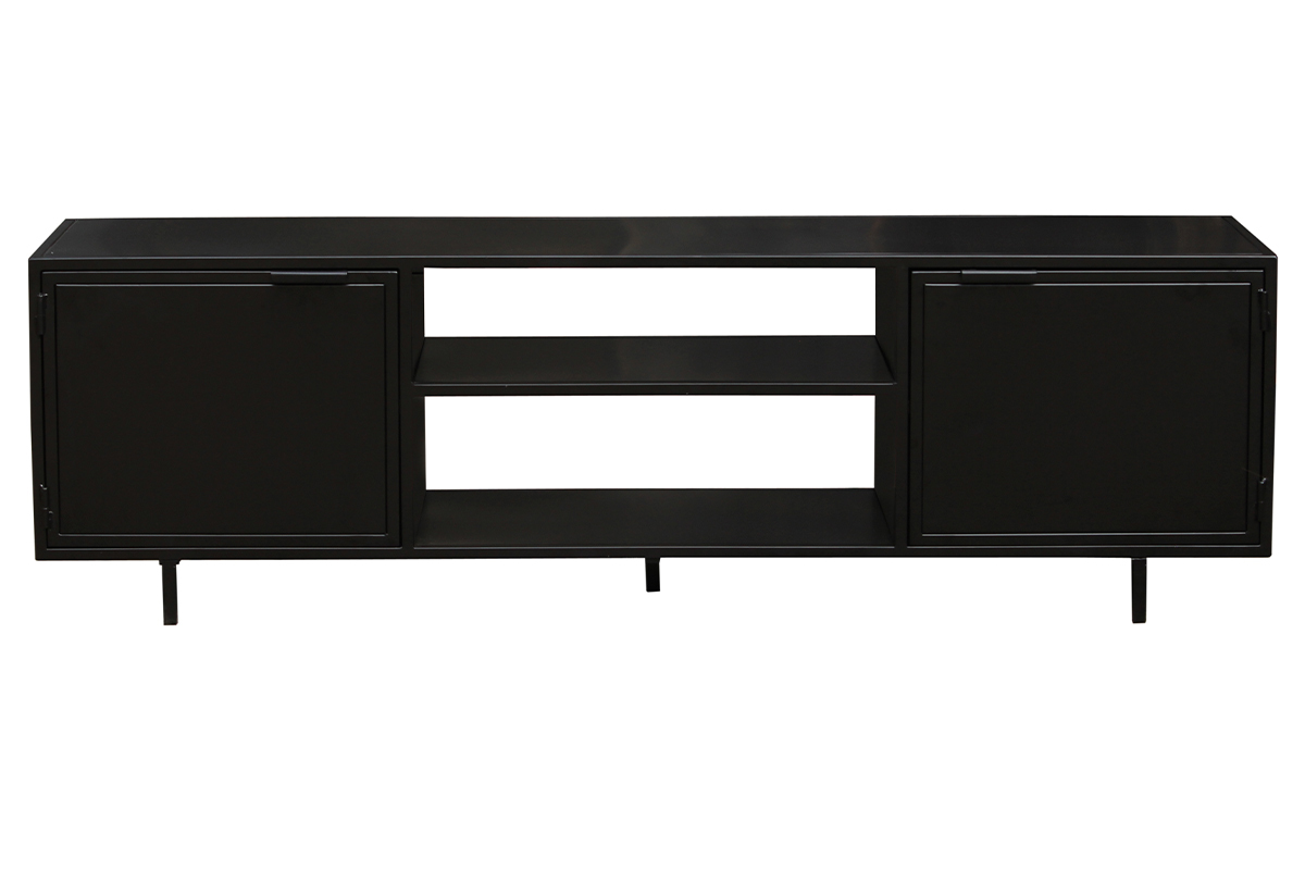 Mueble TV industrial negro con 2puertas 150 KARL