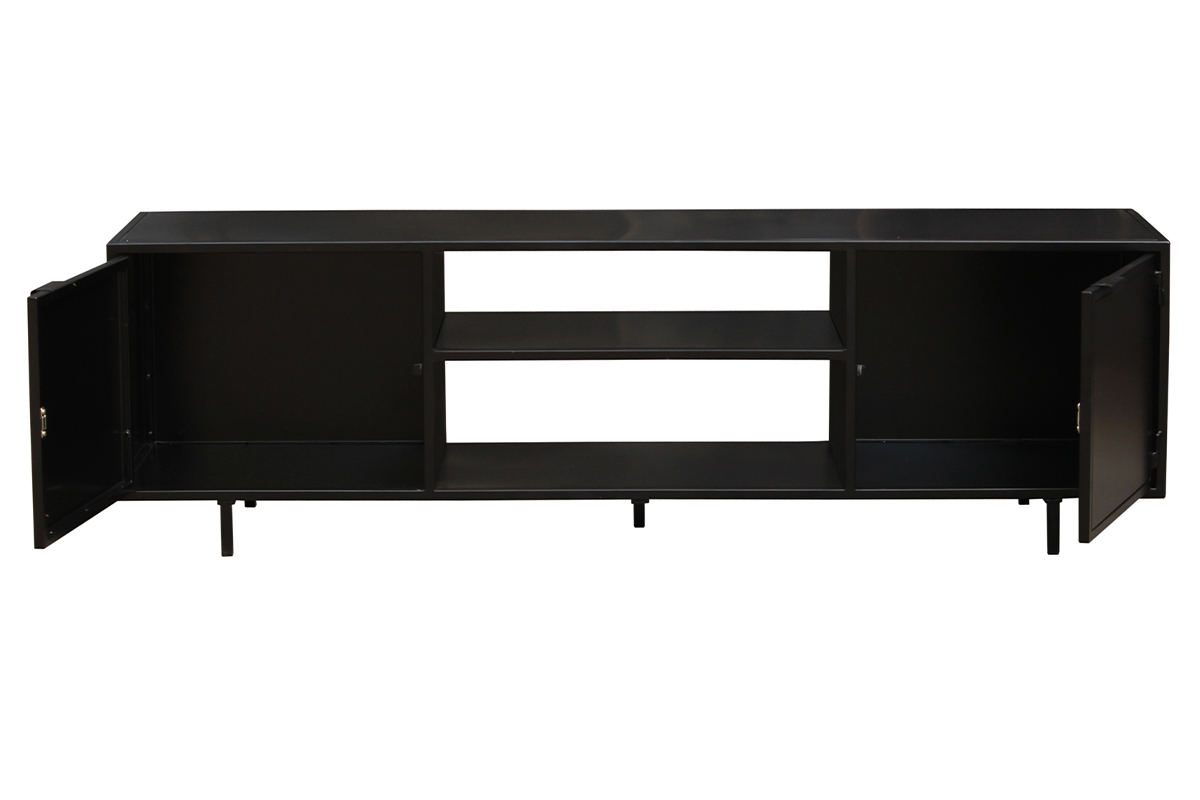 Mueble TV industrial negro con 2puertas 150 KARL